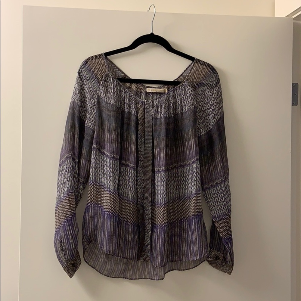 Of The Minds translucent purple/metallic blouse